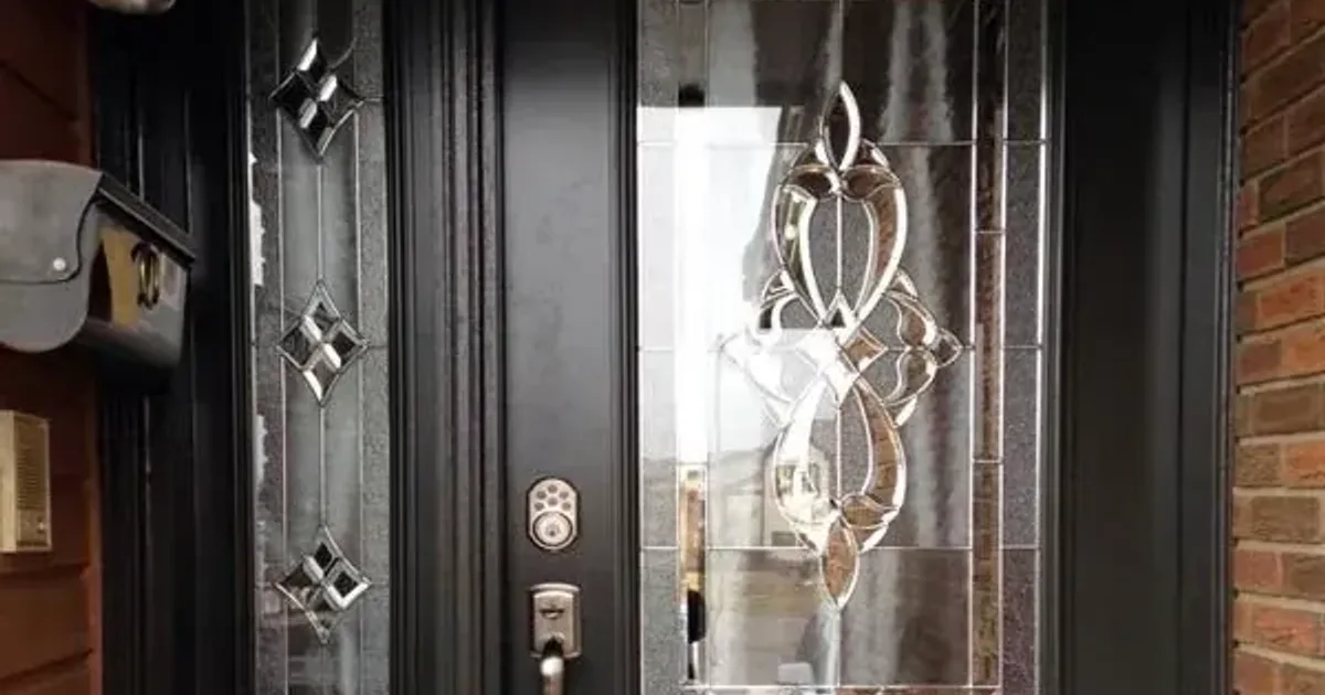 Residential entry door on a home in Newmarket, Ontario